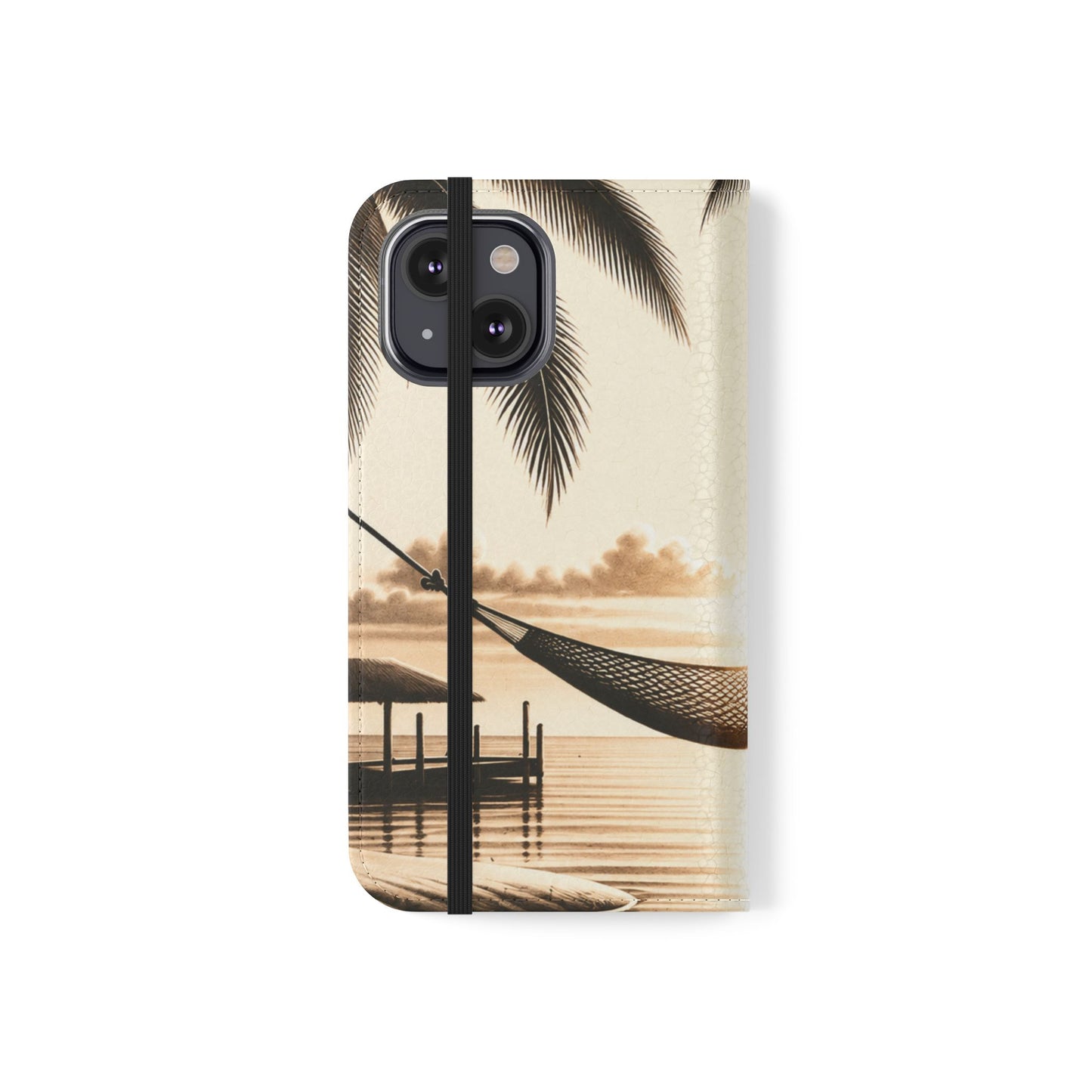 Island Serenity™ Faux Leather Flip Wallet Case for iPhone