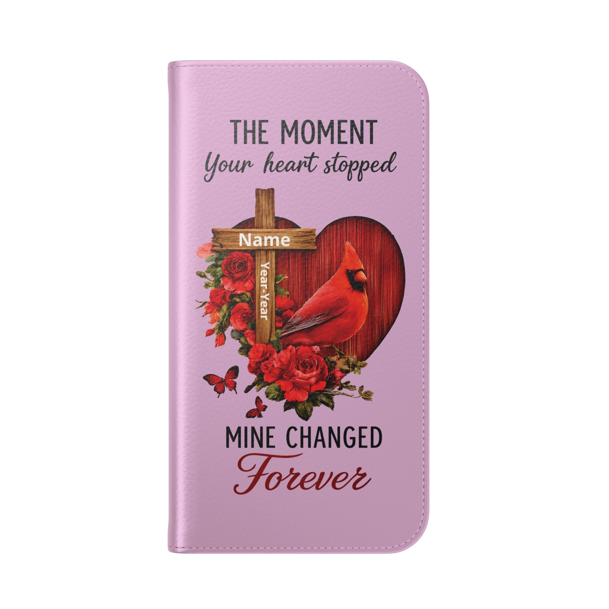 Cardinal's Promise™ Personalized Memorial Flip Wallet Case for iPhone 11-17 Series