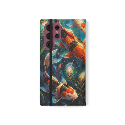 Koi Serenity™ Premium Leather Flip Wallet Case for Samsung Galaxy