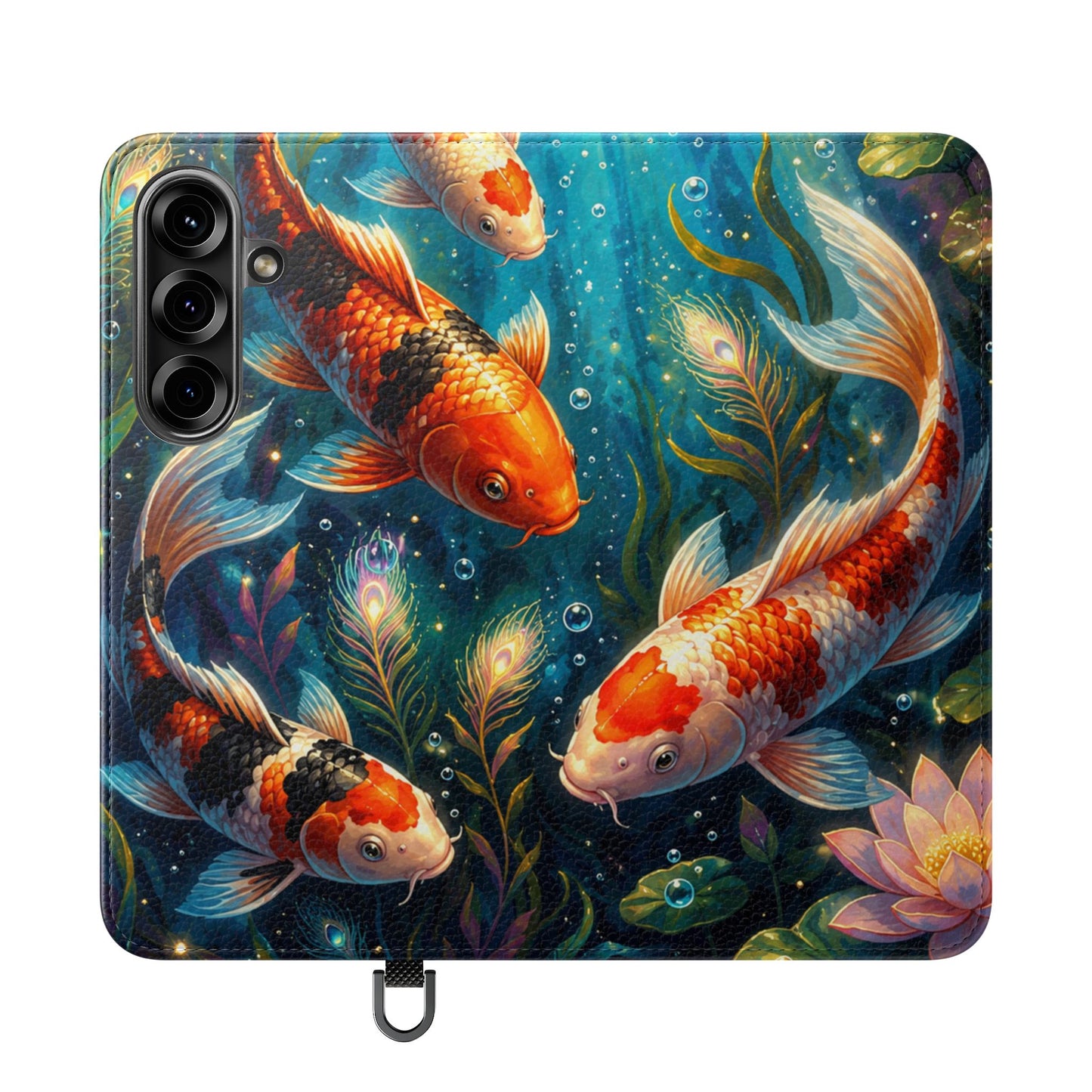 Koi Serenity™ Premium Leather Flip Wallet Case for Samsung Galaxy
