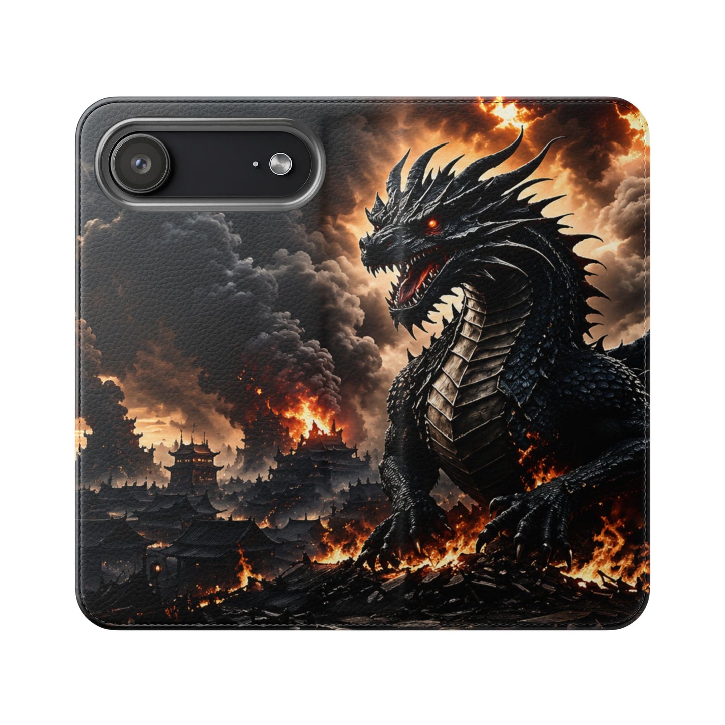 Ashen Dominion™ Flip Case for iPhone | Premium Vegan Leather Wallet Case