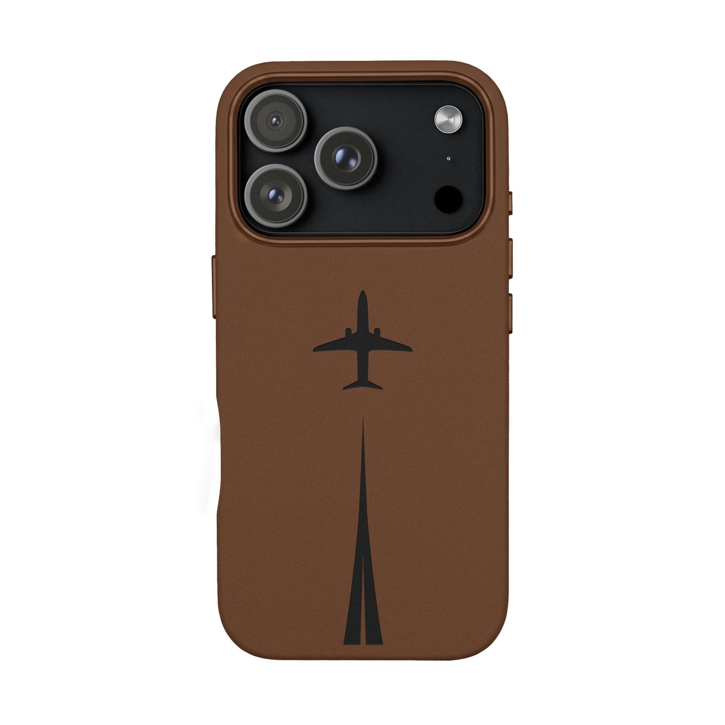 Étui en cuir PU gravé Take Off™ pour iPhone