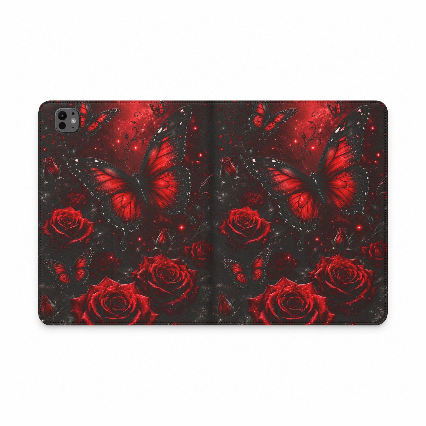 Crimson Metamorphosis™ Tablet Folio Case for iPad | Premium Vegan Leather Protective Cover