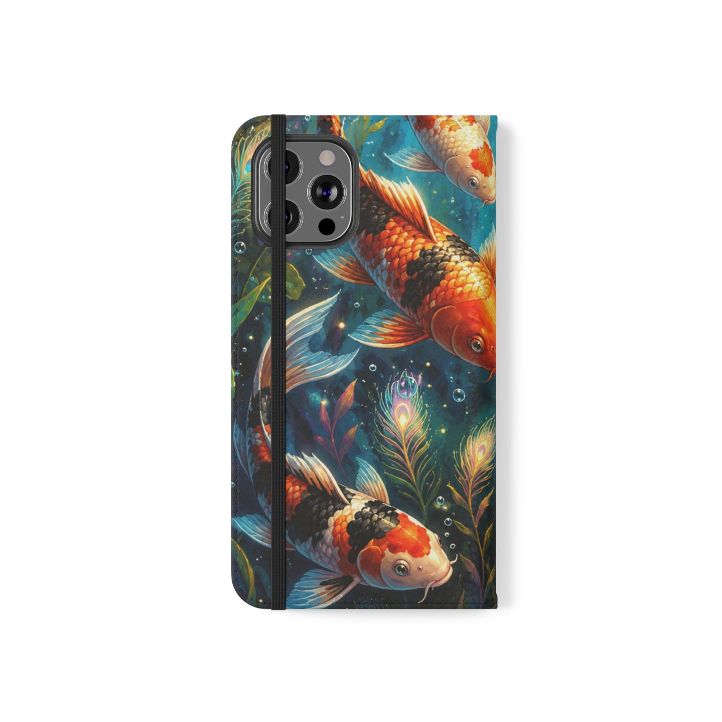 Koi Serenity™ Premium Leather Flip Wallet Case for iPhone
