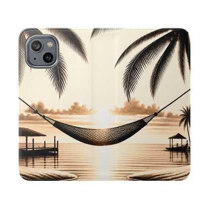 Island Serenity™ Faux Leather Flip Wallet Case for iPhone