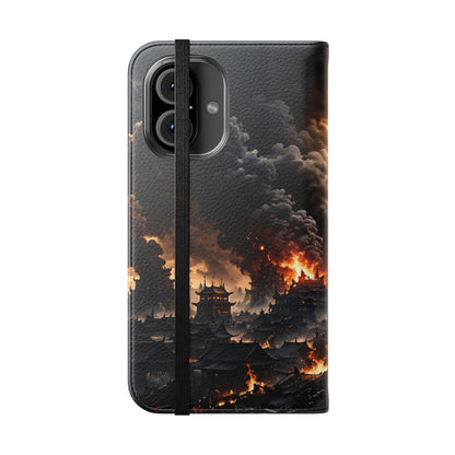 Ashen Dominion™ Flip Case for iPhone | Premium Vegan Leather Wallet Case