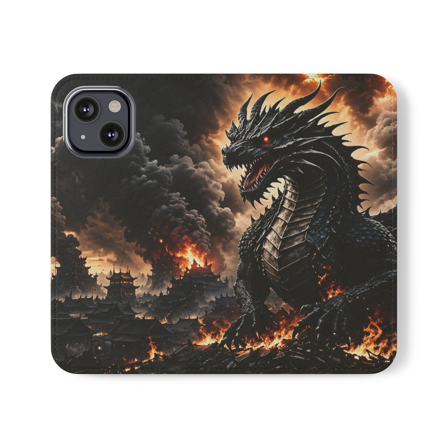 Ashen Dominion™ Flip Case for iPhone | Premium Vegan Leather Wallet Case