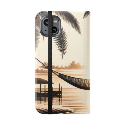 Island Serenity™ Faux Leather Flip Wallet Case for iPhone