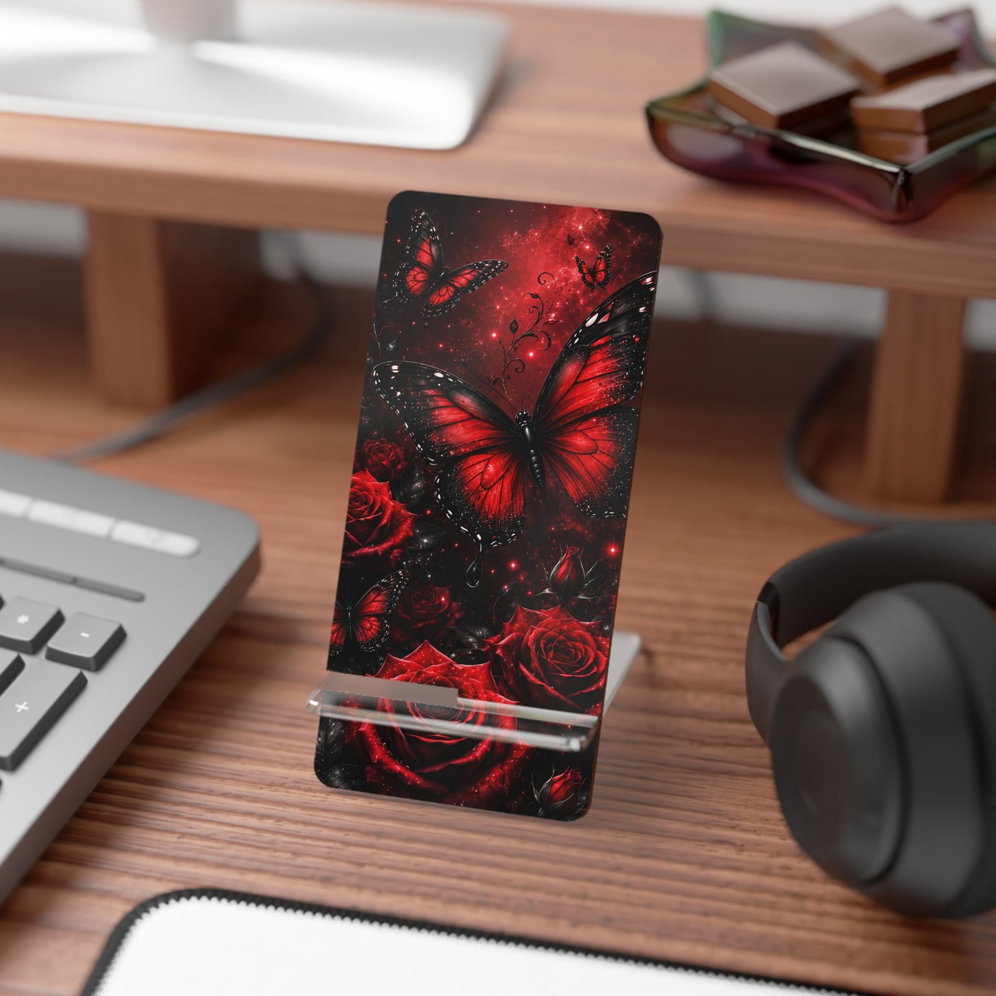 Crimson Metamorphosis™ Mobile Display Stand for Smartphones | Decorative Phone Stand