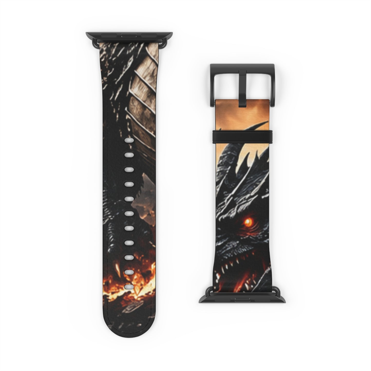 Ashen Dominion™ Apple Watch Band | Dragon Faux Leather Watch Strap