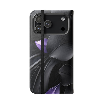 Midnight Lavender™ Flip Case for iPhone | Premium Vegan Leather Wallet Case