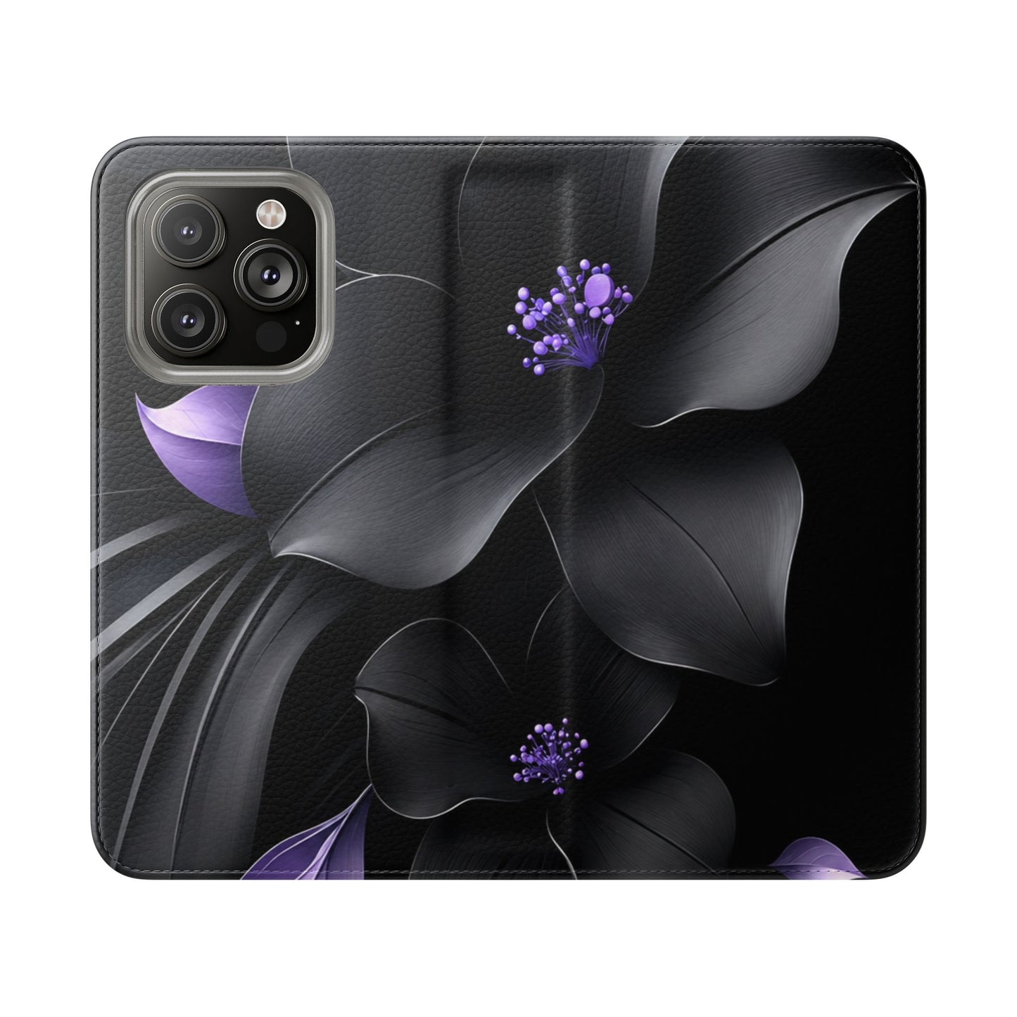 Midnight Lavender™ Flip Case for iPhone | Premium Vegan Leather Wallet Case