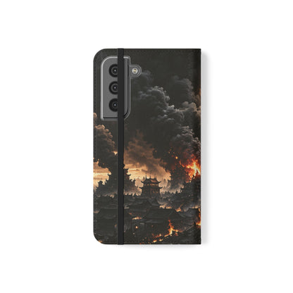 Ashen Dominion™ Flip Case for Samsung Galaxy | Premium Vegan Leather Wallet Case