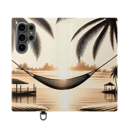 Island Serenity™ Faux Leather Flip Wallet Case for Samsung Galaxy