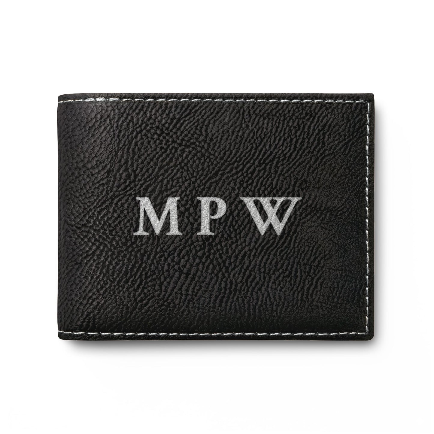 Personalized Monogram RFID Bi-Fold Wallet with Flip-Up ID Holder | Custom Engraved Initials Wallet