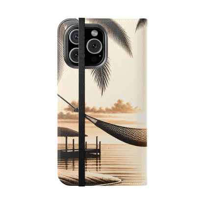 Island Serenity™ Faux Leather Flip Wallet Case for iPhone