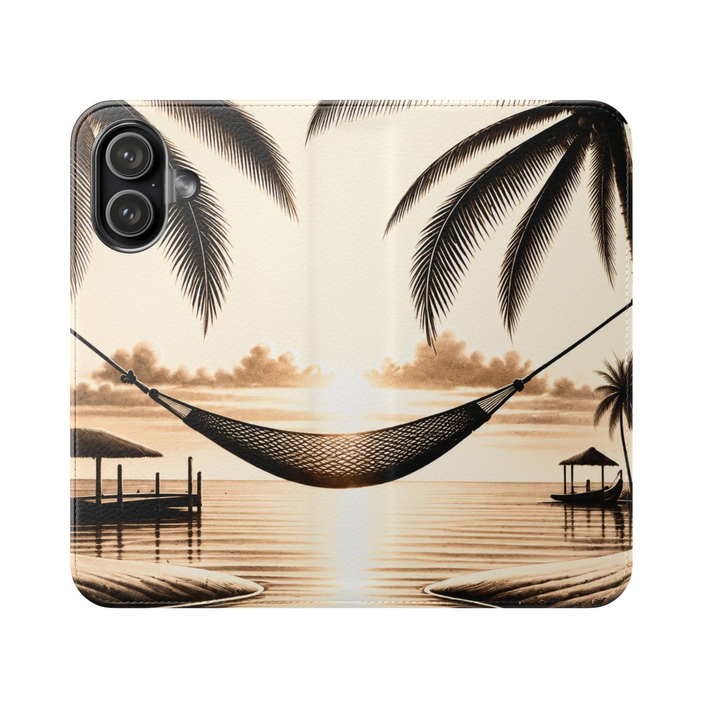 Island Serenity™ Faux Leather Flip Wallet Case for iPhone