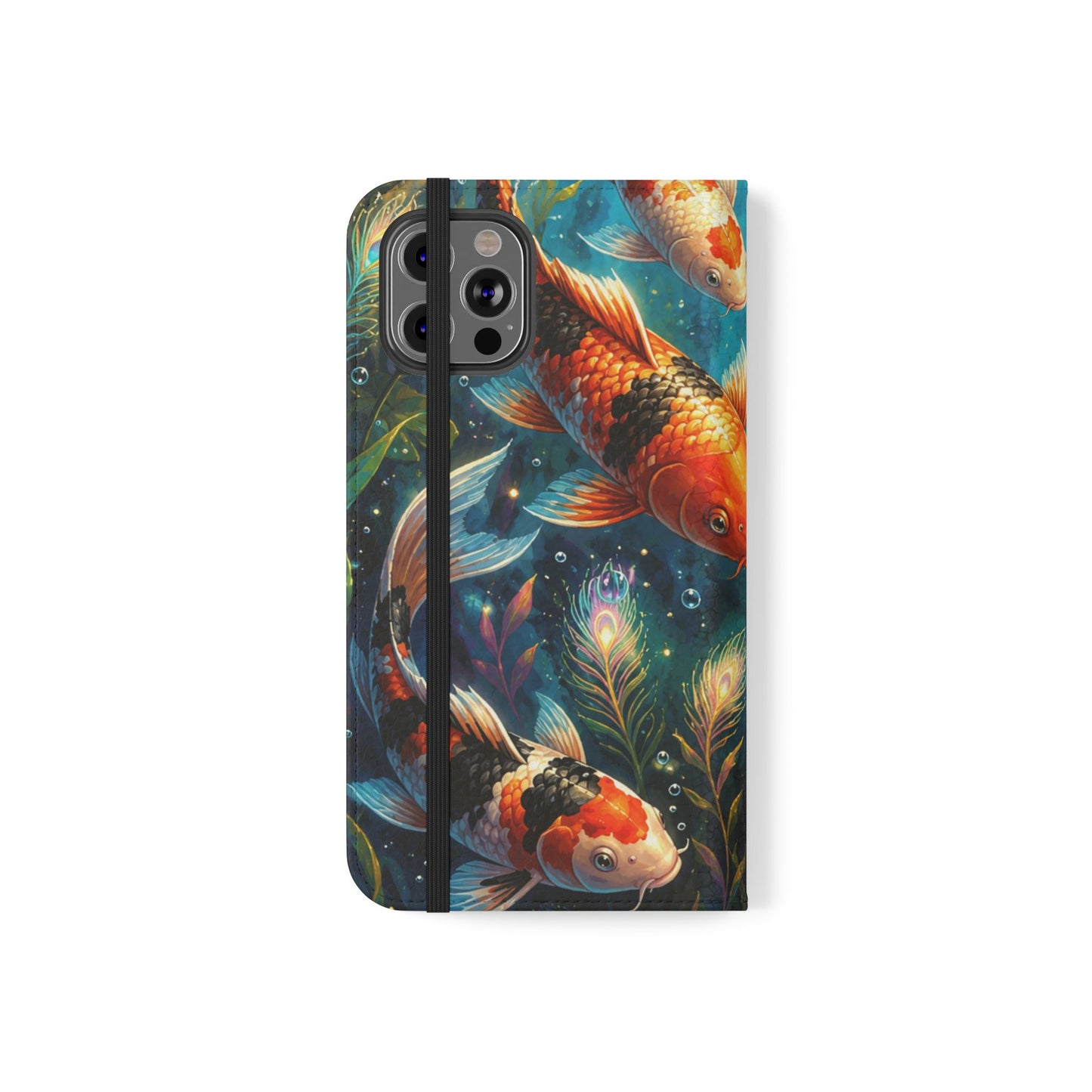 Koi Serenity™ Premium Leather Flip Wallet Case for iPhone