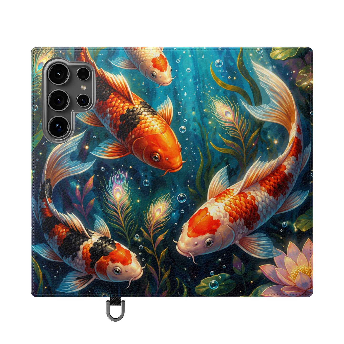 Koi Serenity™ Premium Leather Flip Wallet Case for Samsung Galaxy