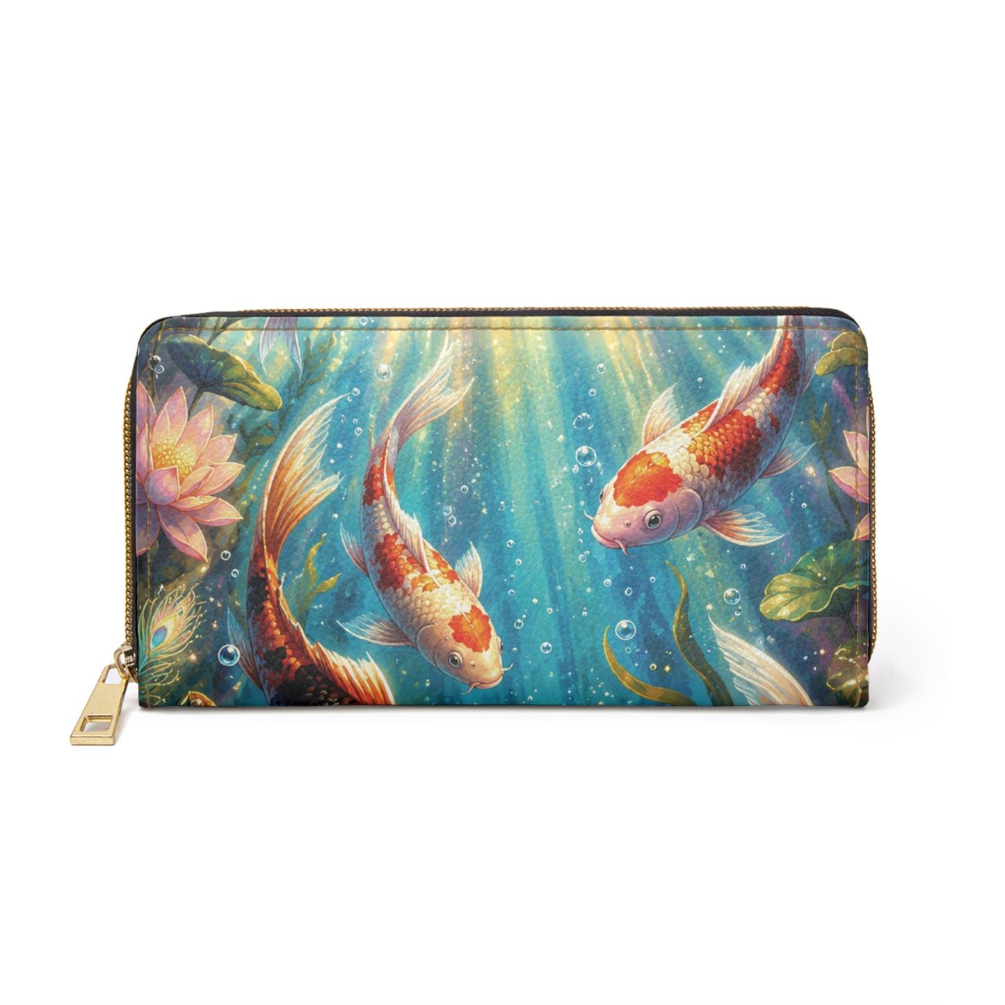 Koi Serenity™ Premium Faux Leather Zipper Wallet