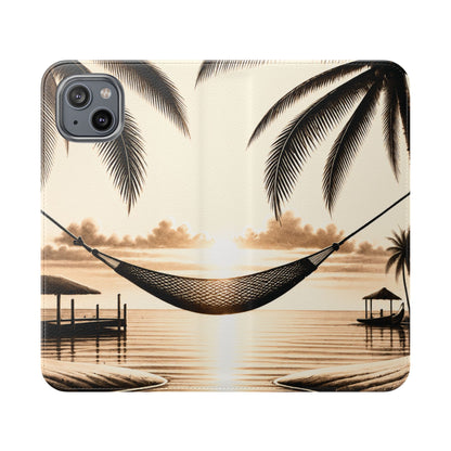Island Serenity™ Faux Leather Flip Wallet Case for iPhone