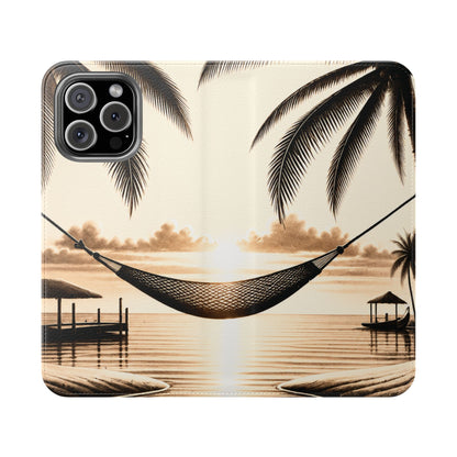 Island Serenity™ Faux Leather Flip Wallet Case for iPhone