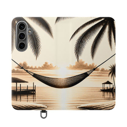 Island Serenity™ Faux Leather Flip Wallet Case for Samsung Galaxy
