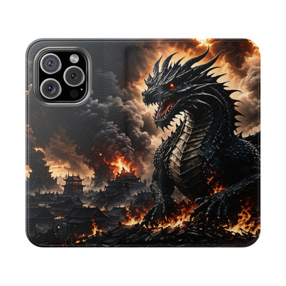 Ashen Dominion™ Flip Case for iPhone | Premium Vegan Leather Wallet Case