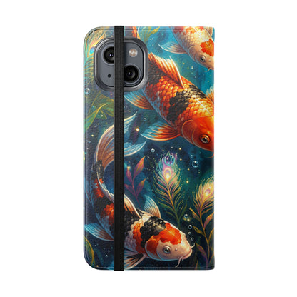 Koi Serenity™ Premium Leather Flip Wallet Case for iPhone