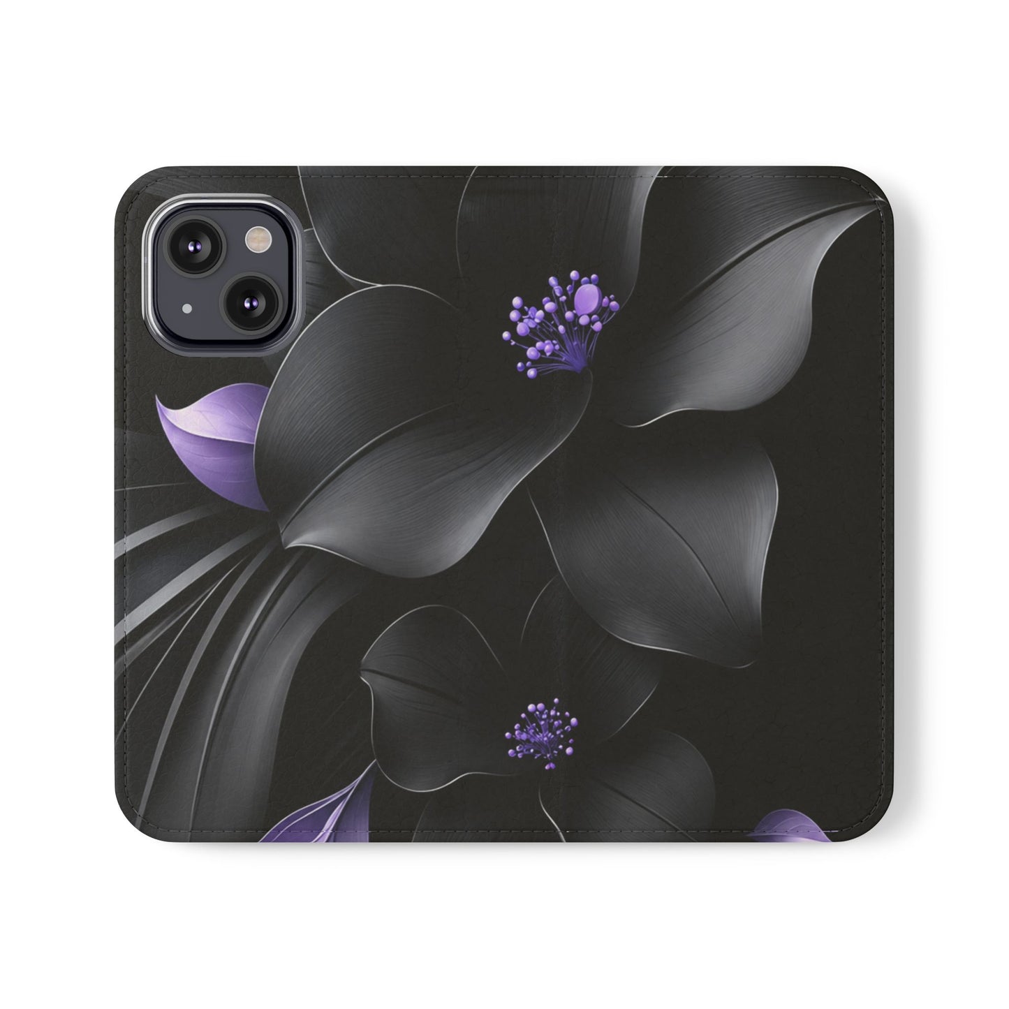 Midnight Lavender™ Flip Case for iPhone | Premium Vegan Leather Wallet Case