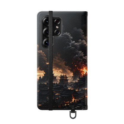 Ashen Dominion™ Flip Case for Samsung Galaxy | Premium Vegan Leather Wallet Case