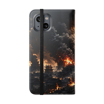 Ashen Dominion™ Flip Case for iPhone | Premium Vegan Leather Wallet Case