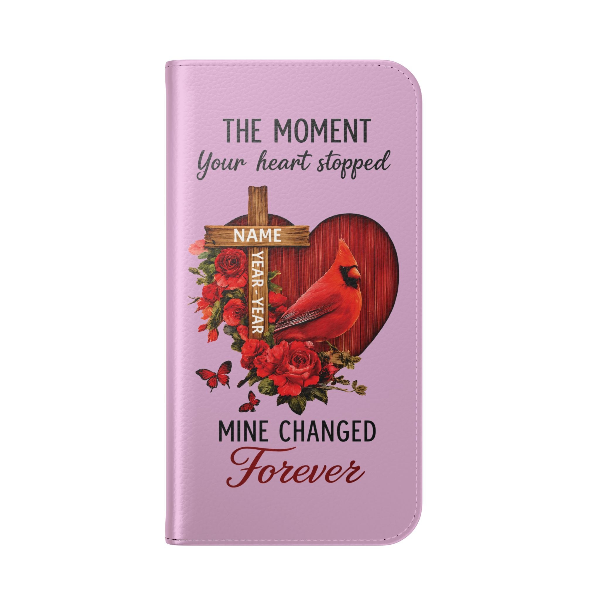 Cardinal's Promise Personalized Memorial Flip Wallet Case for iPhone 11-17 Series