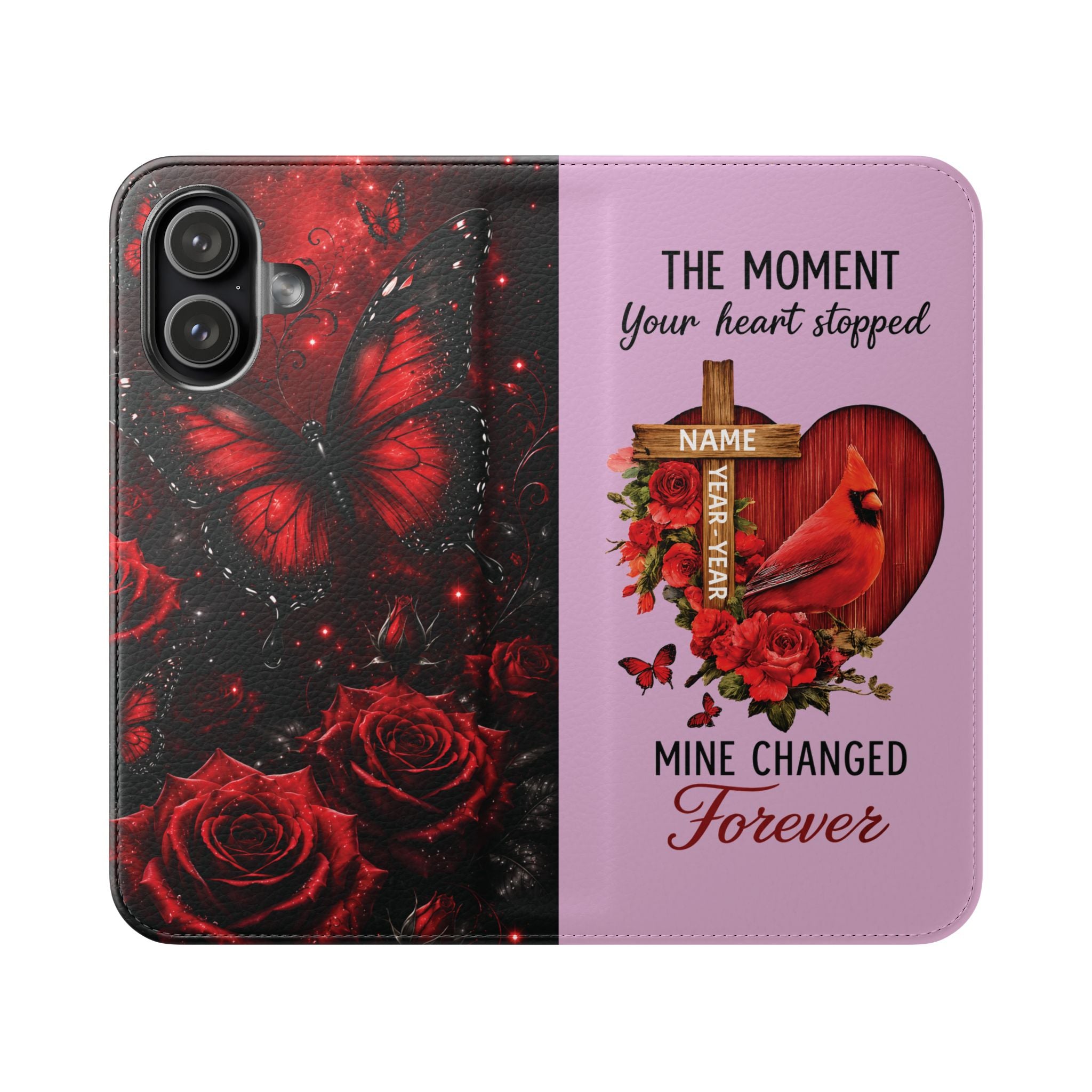 Cardinal's Promise Personalized Memorial Flip Wallet Case for iPhone 11-17 Series